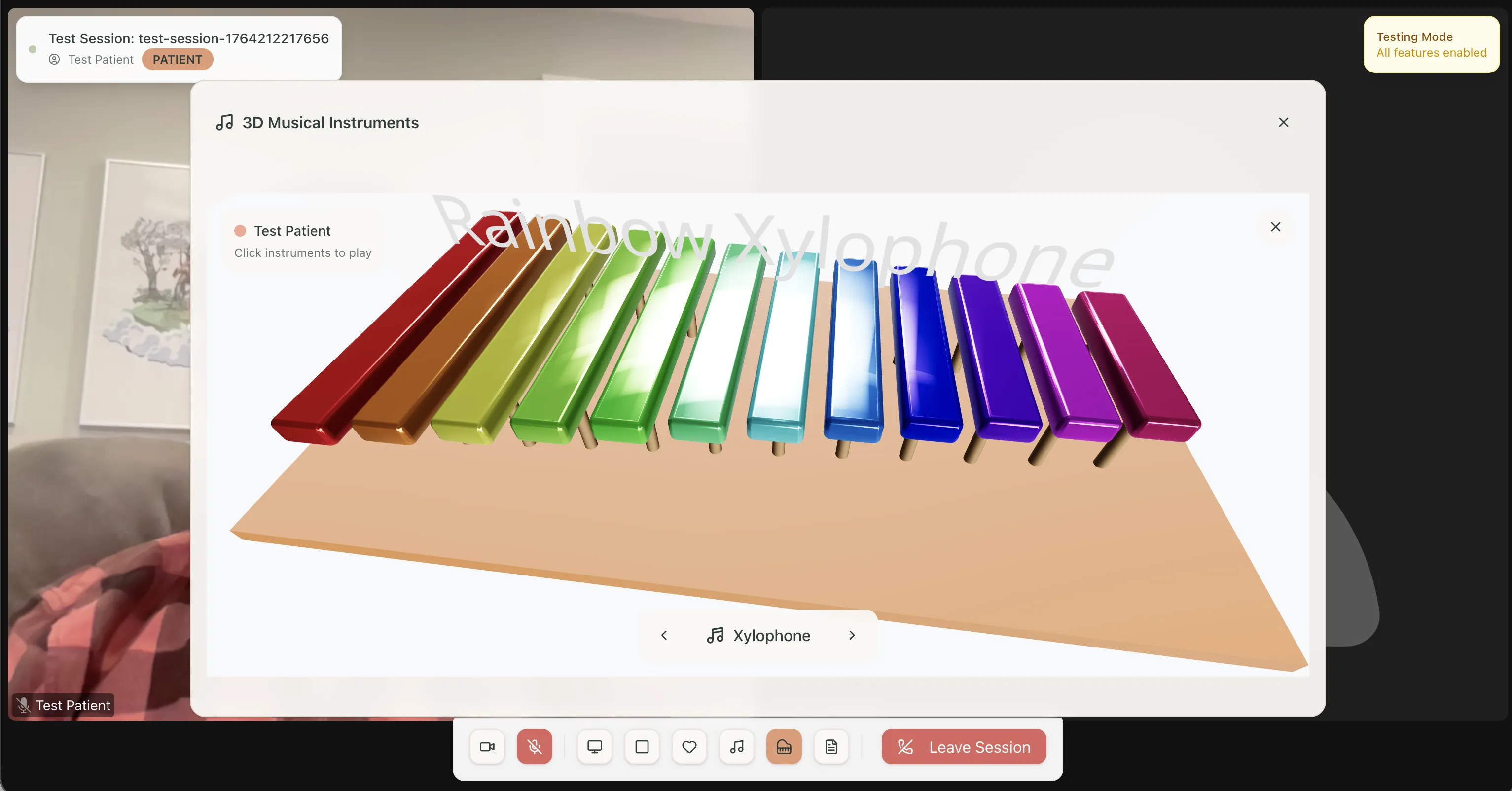 3D Musical Instruments - Interactive therapy tools