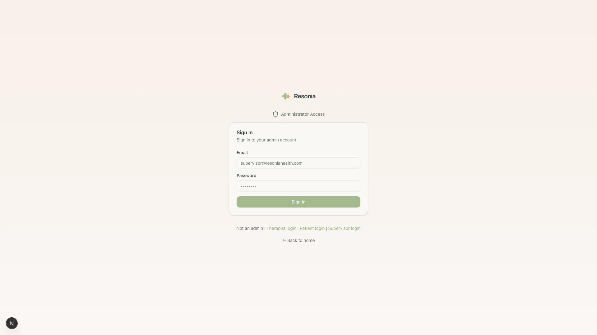 Therapy website built with Resonia Sites template editor